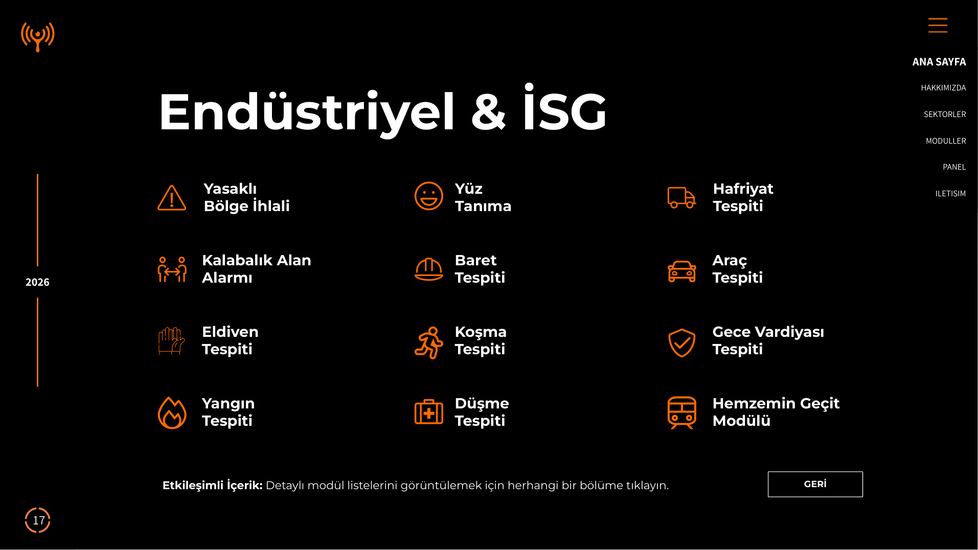 Endüstriyel & İSG modülleri
