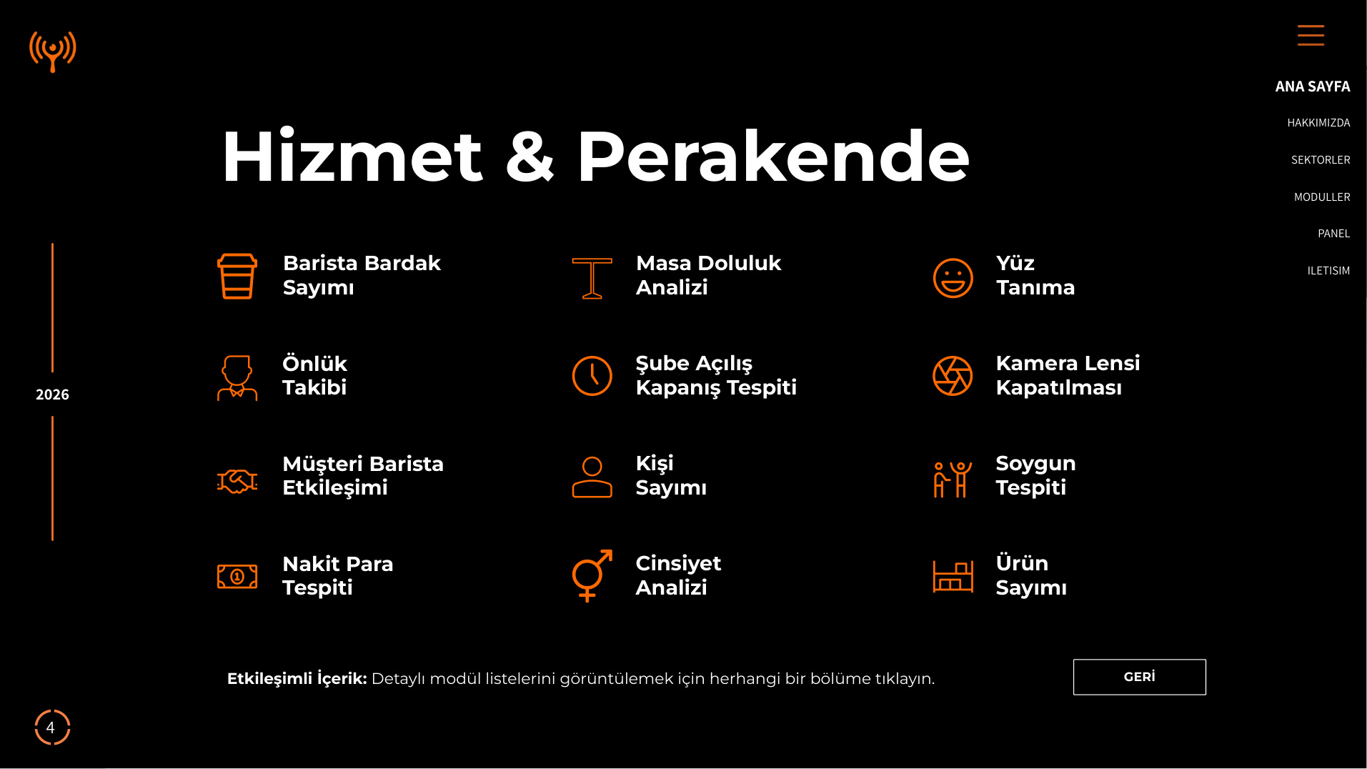 Hizmet & Perakende modülleri